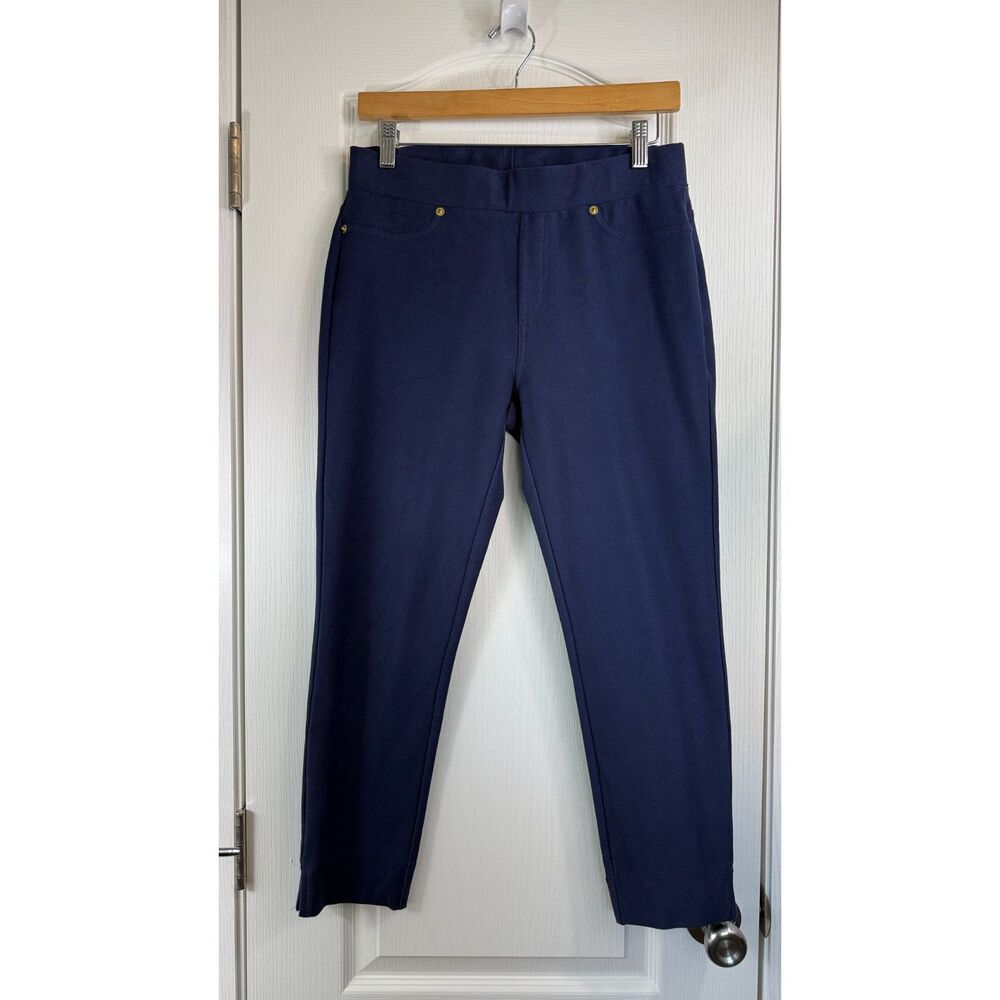 Michael Kors Women's Navy Blue Skinny Leg Pull On Pants Size M Medium